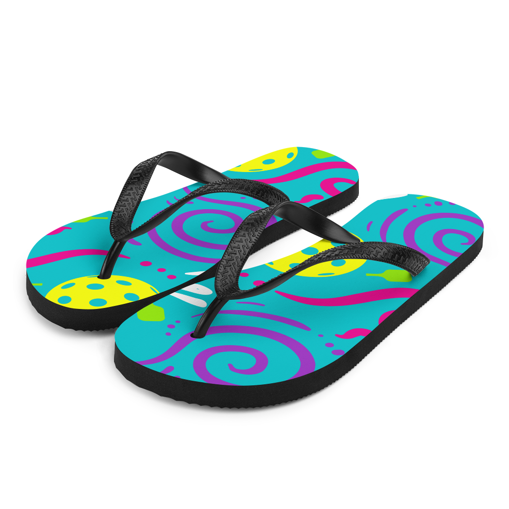 Dizzy Pickle It's Swell Blue Pickleball Flip Flops