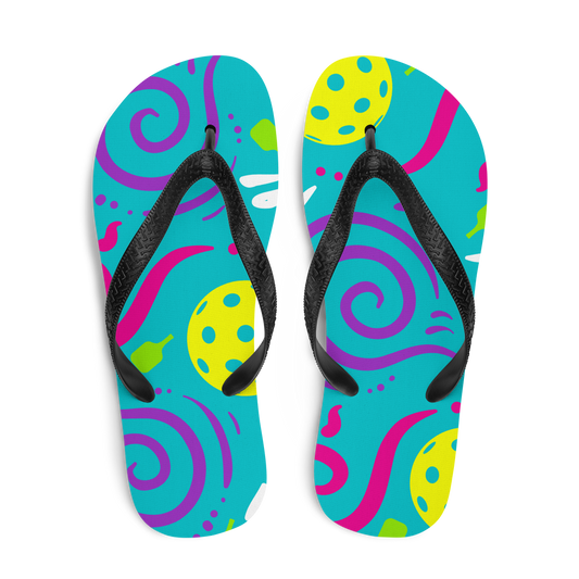 Dizzy Pickle It's Swell Blue Pickleball Flip Flops